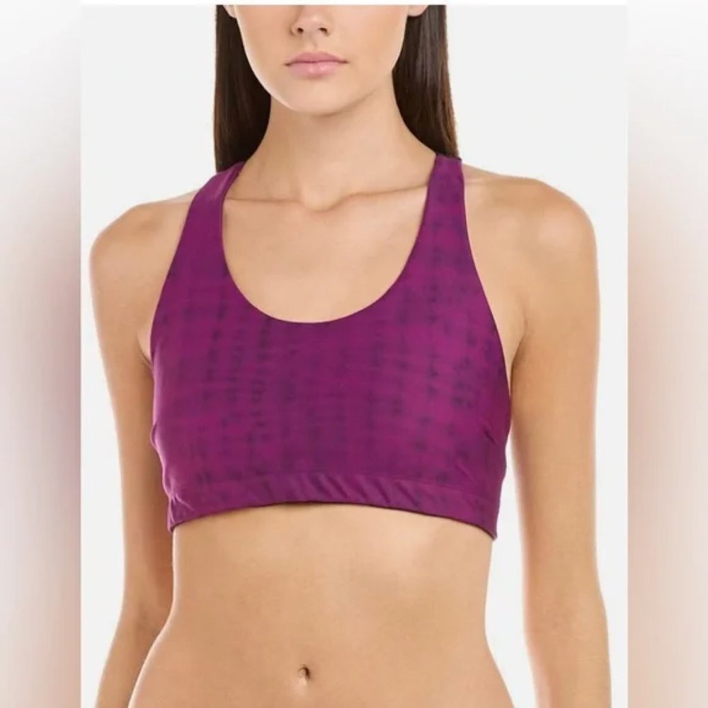 CALME by JOHNNY WAS Purple Reversible Endurance Sports Bra - S